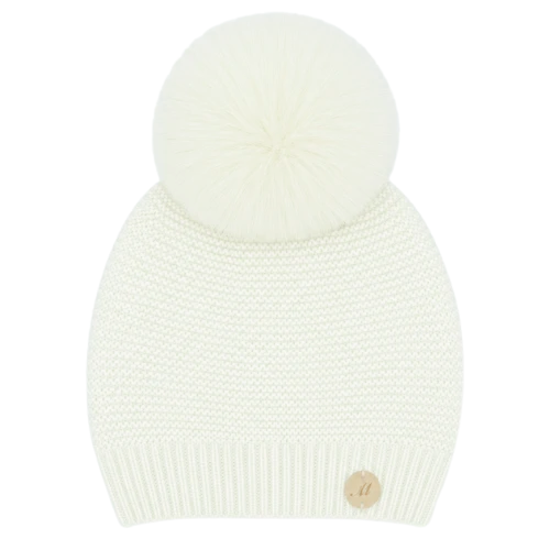 Martin Aranda Ivory Fur Pom Pom Hat