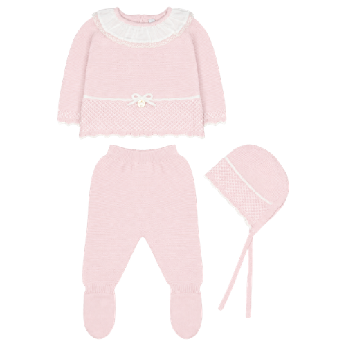 Martin Aranda Pale Pink Bow Three Piece Outfit
