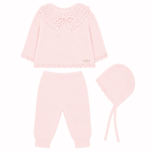 Martin Aranda Pale Pink Knit Bow Outfit