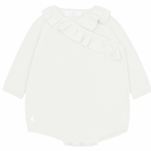 Martin Aranda Ivory Frill Knit Romper