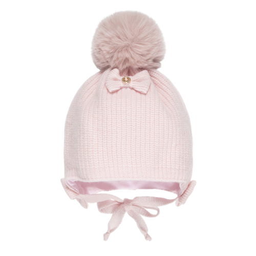 Jamiks Girls Pink Bow Pom Pom Maddie Hat