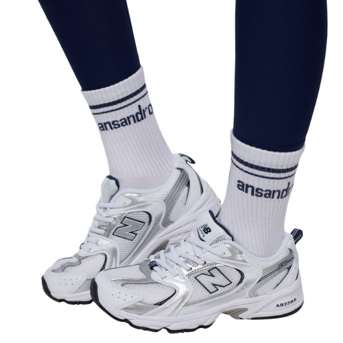Ansandro Kids White/Ink Logo Socks