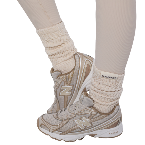 Ansandro Kids Oat Milk Slouch Socks