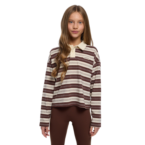 Ansandro Kids Chocolate Striped Rugby Polo