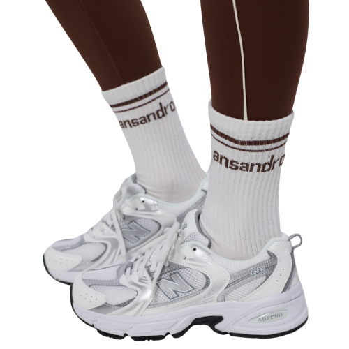 Ansandro Kids White/Chocolate Logo Socks