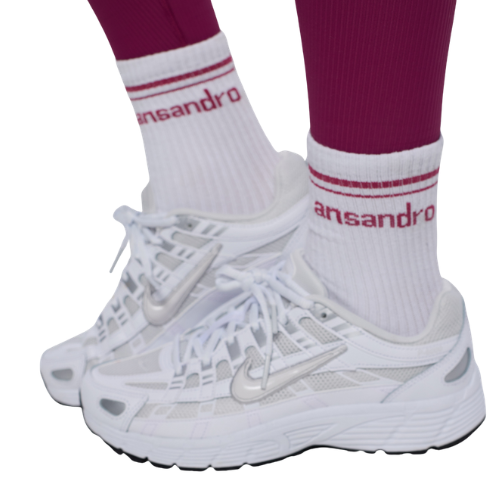 Ansandro Kids White/Mulberry Logo Socks