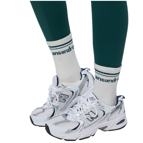 Ansandro Kids Ivory/Forest Logo Socks