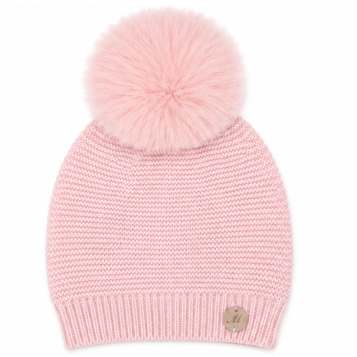 Martin Aranda Dusty Pink Fur Pom Pom Hat