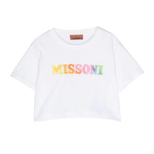 Missoni Girls White Cropped Logo T-Shirt