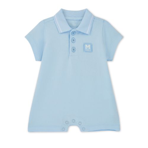 Mini Mitch Baby Blue Nash Polo Romper