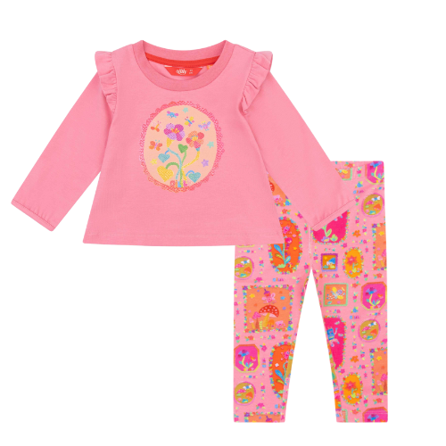 Oilily Baby Girls Pink Print Tempy Leggings Set