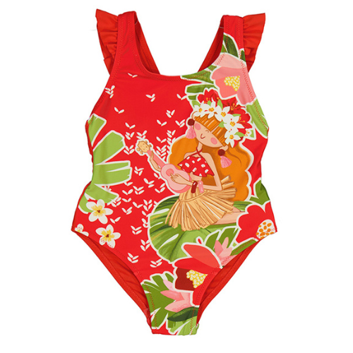 Mayoral Girls Red Hula Swimsuit