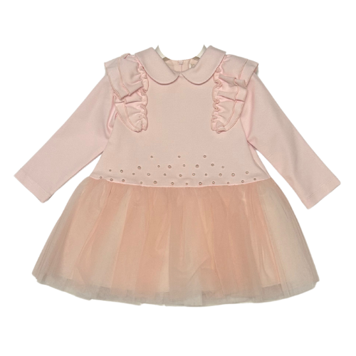 Bimbalo Girls Pink Pearl Frill Tulle Dress