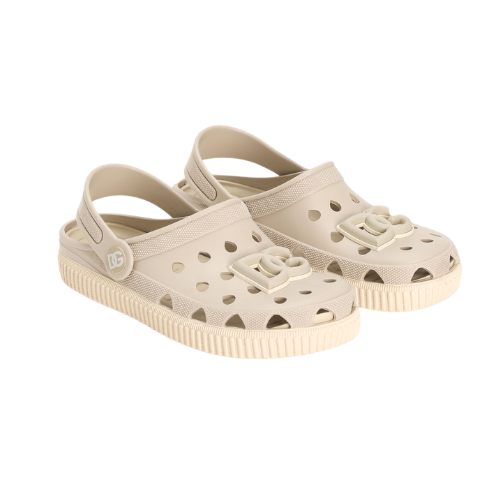 Dolce & Gabbana Beige Logo Clogs