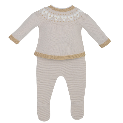 Pex Baby Boys Beige Knit 'Jax' Outfit