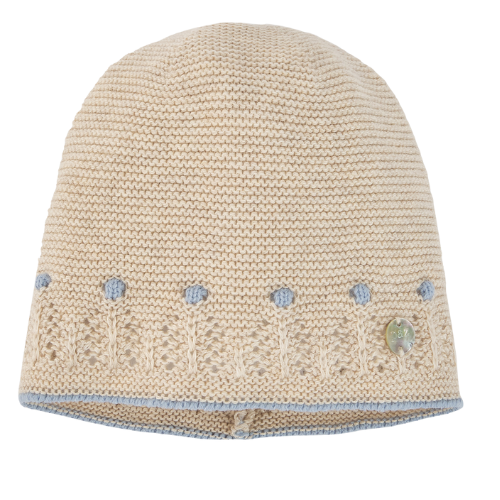 Paz Rodriguez Baby Beige/Blue Knitted Hat