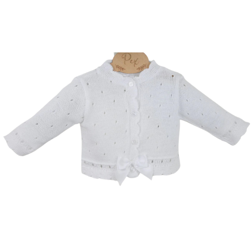 Pex Baby Girls White 'Miranda' Bow Cardigan