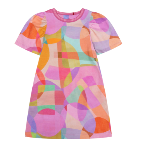 Oilily Girls Pink Abstract Ducky Dress