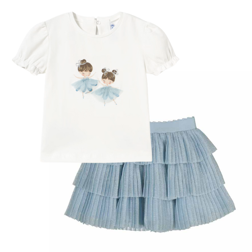 Mayoral Baby Girls Blue Tulle Skirt Set