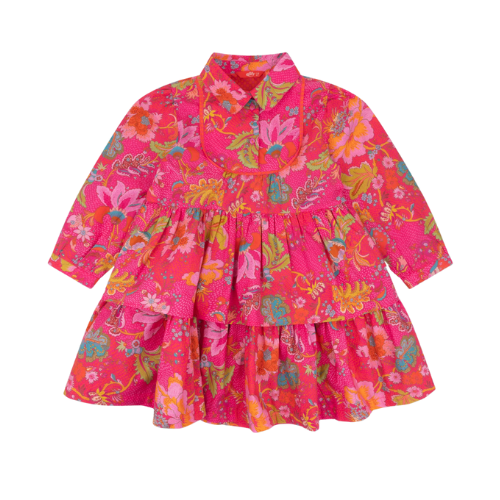 Oilily Girls Pink Flower Dorothee Shirt Dress