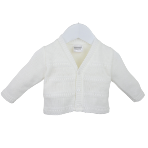 Pex Baby Boys White 'Thomas' Cardigan