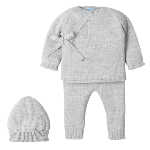 Mac Ilusion Baby Grey Tie Side Suit & Hat