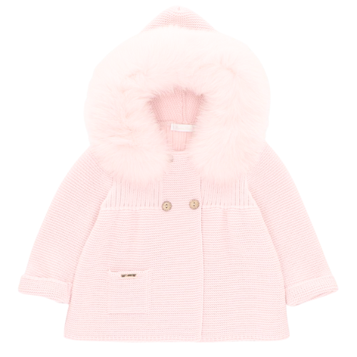 Martin Aranda Baby Pale Pink Fur Hooded Jacket