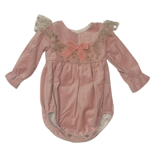 Phi Baby Pink Velvet Romper