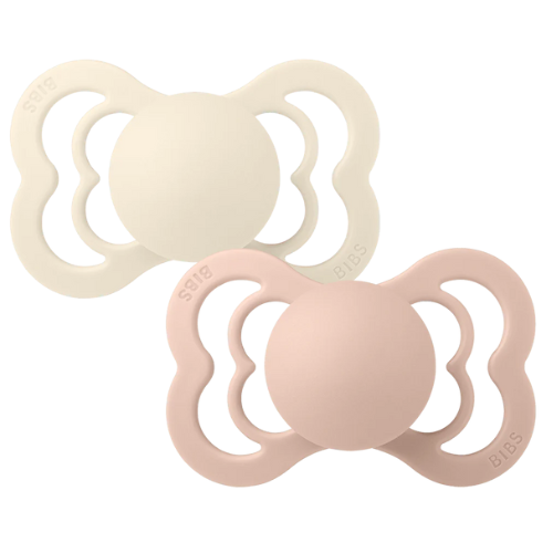 BIBS 'Supreme' Baby 2 Pack Ivory/Blush Dummies