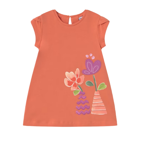 Mayoral Baby Girls Orange Flower Dress