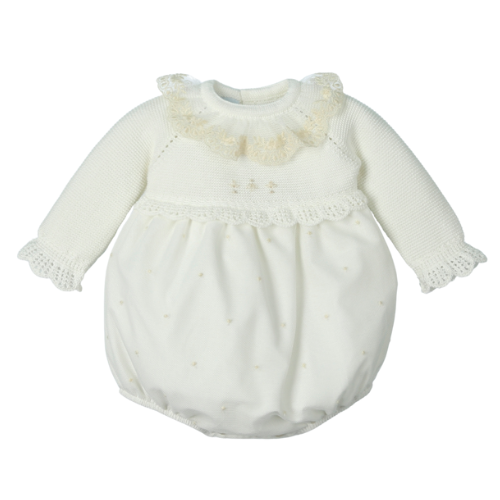 Mac Ilusion Baby Ivory Lace Romper