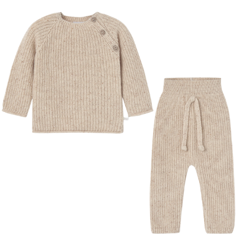 Paz Rodriguez Baby Beige Knit Outfit