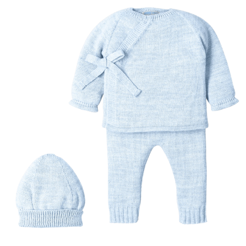 Mac Ilusion Baby Blue Tie Side Suit & Hat
