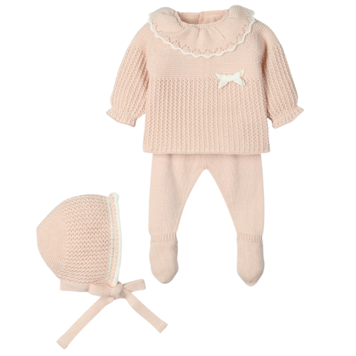 Mac Ilusion Baby Girls Nude Outfit & Bonnet