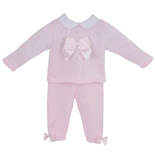 Pex Baby Girls Pink Knit 'Kate' Trouser Suit