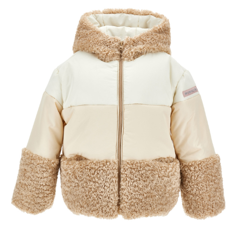 Monnalisa Girls Beige Teddy Coat