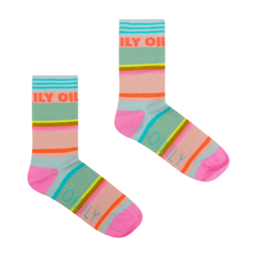 Oilily Girls Green Stripe Miyu Ankle Socks