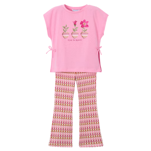 Mayoral Girls Pink Print Flared Leggings Set