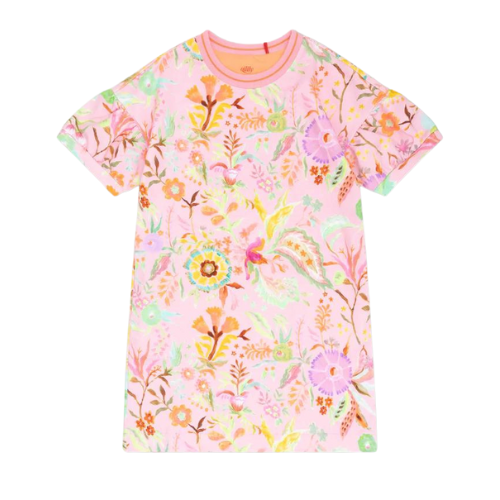 Oilily Girls Pink Flower Print Doga Sweat Dress