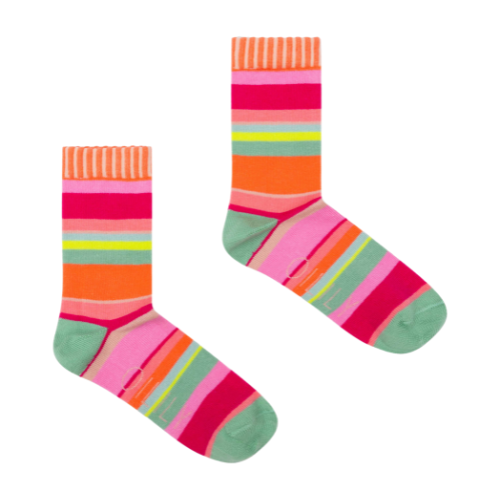 Oilily Girls Pink Stripe Mizuki Ankle Socks