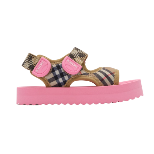 Burberry Girls Pink Check Sandals