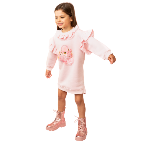 Caramelo Girls Pink Bag Jumper Dress