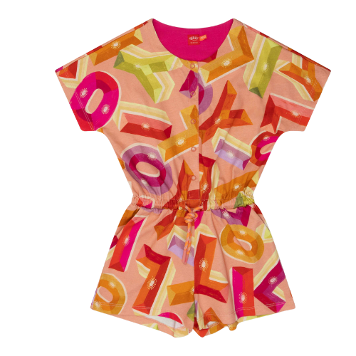 Oilily Girls Pippz Letter Logo Playsuit
