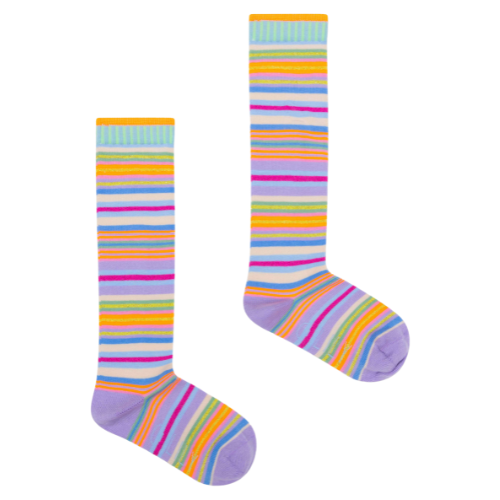 Oilily Girls Lilac Stripe Mirza Knee Socks