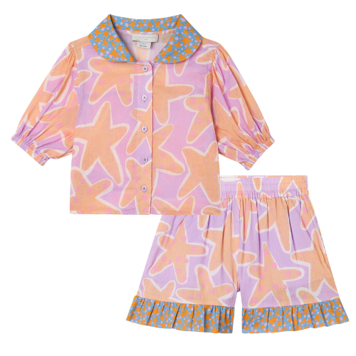 Stella McCartney Girls Lilac Starfish Shorts Set