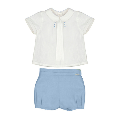 Mayoral Baby Blue Linen Shorts Set