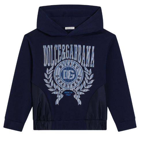 Dolce & Gabbana Boys Navy Crest Hoodie