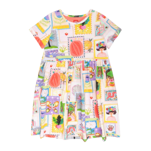 Oilily Girls Card Print Doliday Dress