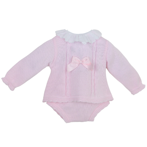 Pex Baby Girls Pink Knit 'Naomi' Knickers Suit