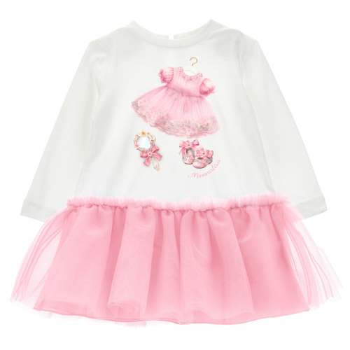 Monnalisa Baby Pink Tulle Dress